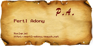 Pertl Adony névjegykártya